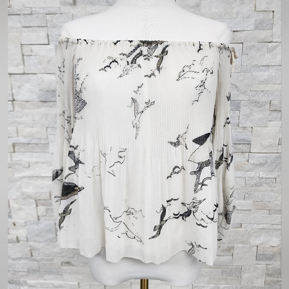 $200 Aritzia Wilfred Talence Off-the-Shoulder Blouse Size xxmall - Picture 3 of 9